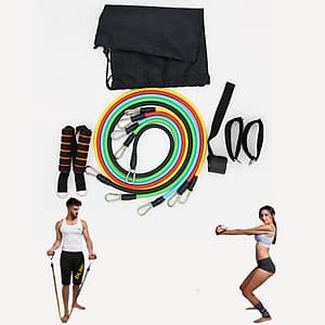 Bộ Dây Đàn Hồi Ngũ Sắc Tập Gym Đa Năng  YESURE 11 món, gọn nhẹ có thể mang đi lại bất kỳ nơi đâu, không bị gò bó về không gian và thời gian - tặng kèm túi đựng và  hướng dẫn