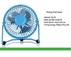 Quạt mini cắm cổng USB có lồng sắt công suất lớn màu ngẫu nhiên ( Tặng kèm 1 quạt mini cắm cổng USB vỏ nhựa )