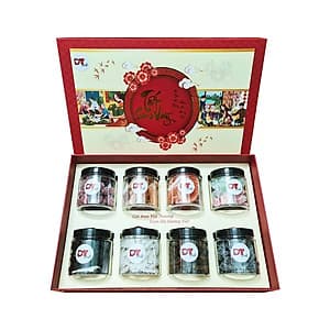Hộp Quà Mứt Tết Xuân Như Ý DTFood (Hộp 8 món có túi xách)