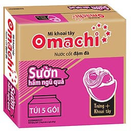 Thùng 30 Gói Mì Omachi Sườn Hầm Ngũ Quả (80gr/Gói) 
