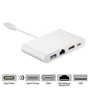 Cáp chuyển đổi Type C sang HDMI - USB 3.0 - LAN - Type C