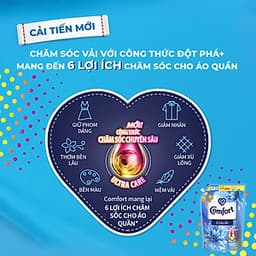 Nước Xả Làm Mềm Vải Comfort Chăm Sóc Chuyên Sâu Đậm Đặc Một Lần Xả Hương Ban Mai Túi 2.8L