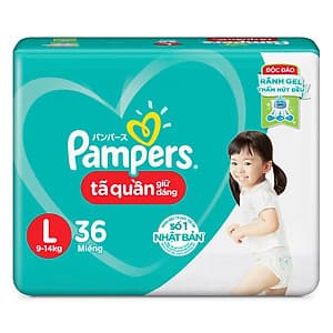 Tã Quần Pampers Giữ Dáng Mới Gói Lớn L36 (36 Miếng)