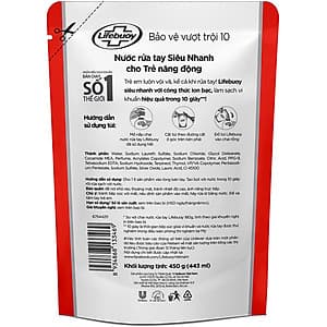 Nước Rửa Tay Diệt Khuẩn Lifebuoy Bảo Vệ Vượt Trội Túi 21126130 (450g)