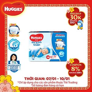 Tã Dán Sơ Sinh Huggies NB74 - Dưới 5kg (74 Miếng)