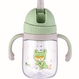 Bình tập uống nước cho bé Lock&Lock 240ml 350ml - Hàng chính hãng, chất liệu nhựa Tritan, có ống hút, có quai cầm, chống sặc, họa tiết ngẫu nhiên