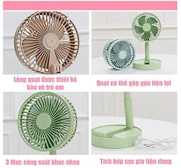 Quạt Tích Điện Đa Năng XM66-28, Pin 1200mAh, Có Thể Gấp Gọn Tiện Lợi (Màu Ngẫu Nhiên)