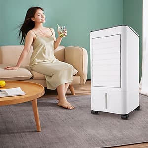 Quạt Điều Hòa Hơi Nước Đá  Có Bánh Xe kèm Điều Khiển Mini 