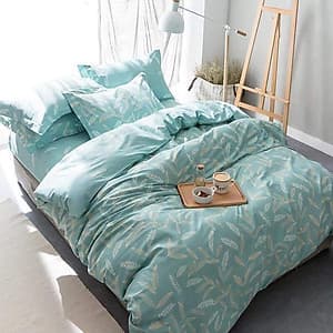 Bộ chăn ga gối cotton PL1  Lá tre xanh 