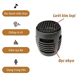 Micro có dây karaoke jack 6.5mm nhỏ gọn dùng cho loa bluetooth, loa di động