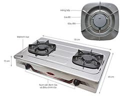 Điếu inox, sen chia lửa bằng gang đa năng, sử dụng cho các dòng bếp Rinnai 270, 370