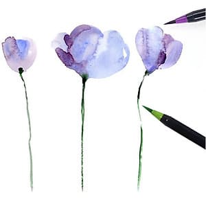 Bộ 20 bút lông màu nước cao cấp BUDECOR Water Color Brush Pen (Tặng 1 cọ Water Brush và Bảng Màu )