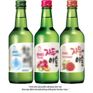 Set 3 chai rượu soju 17.2%: Fresh + Bưởi + Mận
