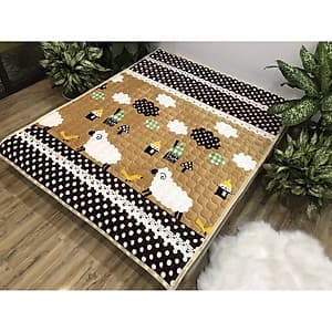 Thảm Lông Cừu Trải Giường, Thảm Trải Giường Mùa Đông Dùng Thay Đệm Hoặc Trải lên Đệm, Thảm Giường Đa Năng Sunzin Chần Bông Dày Dặn Đủ Kích Cỡ