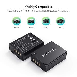 Bộ 2 pin và đế sạc kép RAVPower RP-BC023 tương thích Fujifilm NP-W126S, FinePix X-A5,...  - Hàng Chính Hãng