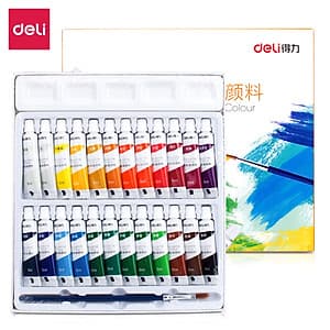 Hộp Màu Nước Deli 73864 Cho Người Mới Bắt Đầu Vẽ Tranh (24 Màu) (5ml)