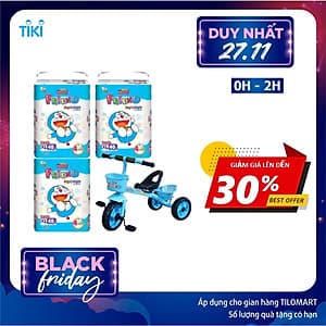 Combo 3 gói tã Goo.n Friend M54/L46/XL40/XXL34/XXXL22 + 6 miếng tặng xe 3 bánh và đồ chơi Toys House cho bé