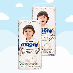 COMBO 2 Bỉm - Tã quần Moony Natural size XL 32 miếng (cho bé 12-22kg)