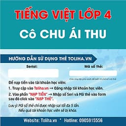 Khóa học TIẾNG VIỆT LỚP 4 - Cô Chu Ái Thu - 09 tháng