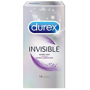 Bao Cao Su Durex Invisible Extra Lubricant (10 Cái / Hộp) - 100958977