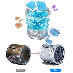 (Hộp 8 Viên) Tẩy Lồng Máy Giặt Dạng Sủi Nhật Bản, Vệ Sinh Máy Giặt Và Khử Mùi Hiệu Quả Với Công Nghệ Sủi Bọt Cô Đặc Thế Hệ 2 - Tặng Kèm Móc Khóa SPEVI - Hàng chính hãng