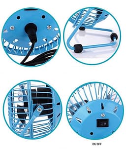 Quạt mini cắm cổng USB có lồng sắt công suất lớn màu ngẫu nhiên ( Tặng kèm 1 quạt mini cắm cổng USB vỏ nhựa )
