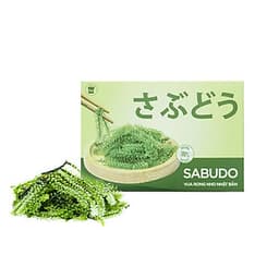 Rong Nho Biển Khô (Tách Nước) Sabudo Nhật Bản Hộp 12 Gói [ Tặng 12 gói sốt mè rang KEWPIE]