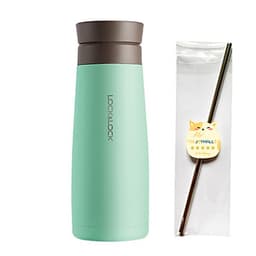 Bình Giữ Nhiệt Lock&Lock Macaron 450ml LHC4230 - Hàng Chính Hãng, Chất Liệu Thép Không Gỉ, Có Lưới Lọc Trà Tiện Dụng Kèm Ống Hút Inox 304
