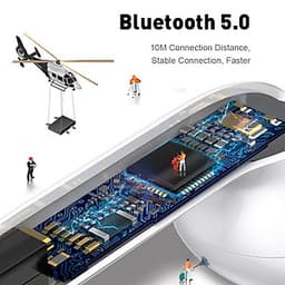 Tai Nghe Mini Bluetooth Không Dây 5.0 i12 Cho Iphone Samsung Xiaomi Huawei - Trắng