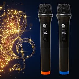 Micro Không Dây Karaoke Vietstar, 2 Mic Chuyên Dành Cho Mọi Loa Kéo, Âm Ly, Tần Số 50. Model MV01, Hàng Nhập Khẩu