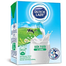 Thùng 48 Hộp Sữa Tươi Tiệt Trùng Dutch Lady Cô Gái Hà Lan Có Đường (48 x 110ml)