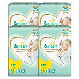 Combo 4 Tã Dán Pampers Sơ Sinh Nội Địa Nhật Bản Gói Cực Đại NB66 (66 Miếng / Gói)