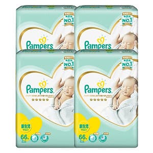 Combo 4 Tã Dán Pampers Sơ Sinh Nội Địa Nhật Bản Gói Cực Đại NB66 (66 Miếng / Gói)