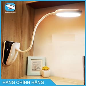 Đèn bàn chống cận thương hiệu Smiling Shark không dây, sạc USB, thân đèn linh hoạt 360 độ, có thể kẹp vào bàn hay giá sách, bảo vệ mắt khi học bài, đọc sách, làm việc máy tính kéo dài - hàng chính hãng