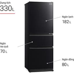 Tủ Lạnh Inverter Mitsubishi Electric MR-CGX41EN-GBK (330L) - Hàng Chính Hãng