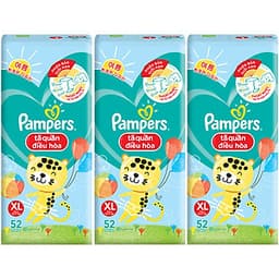Combo 3 tã Quần Pampers Điều Hoà Gói Lớn XL52 (12-17kg)