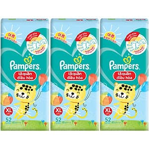 Combo 3 tã Quần Pampers Điều Hoà Gói Lớn XL52 (12-17kg)