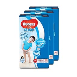 Combo 3 Tã dán HUGGIES DRY JUMBO M76/L68/XL62/XXL56 - Bao bì mới:XXL - Gói 56 miếng