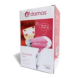 Máy Sấy Tóc Mini Damas JT3377 (Chính Hãng) - Tay cầm gấp gọn tiện dụng, chế độ bảo vệ nguồn điện, tự động ngắt nguồn chống cháy thiết bị