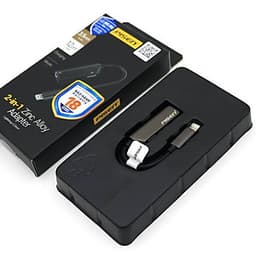Cáp chuyển đổi lightning Pisen 2 in 1 Zinc Alloy (Dual Type C, 3.5mm, 12cm)_Hàng chính hãng