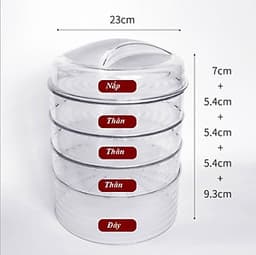 Lồng Bảo Quản Thực Phẩm Giữ Nhiệt, Chống Côn Trùng 4 Tầng 5 Ngăn Hiệu BUCOOK
