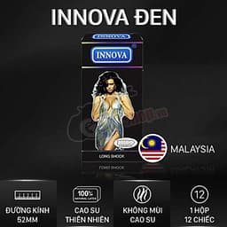 Bao Cao Su Innova Đen- Gai Lớn - Kéo Dài Thời Gian Cực Đã hộp 12c