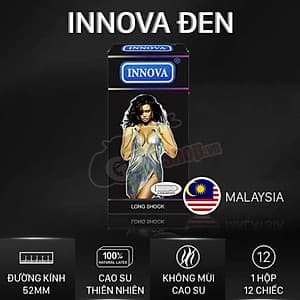 Bao Cao Su Innova Đen- Gai Lớn - Kéo Dài Thời Gian Cực Đã hộp 12c
