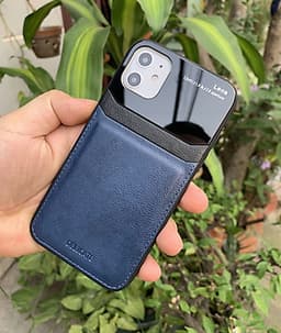 Ốp lưng da kính cao cấp dành cho iPhone 11 - Màu xanh - Hàng nhập khẩu - DELICATE