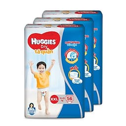 Combo 3 Tã quần Huggies Dry Pants Super Jumbo XXL56 (trên 16kg)  - Gói 56 miếng