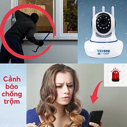 Camera wifi trong nhà Yoosee  Z02S 2.0 Full HD, 3 râu, xoay 360 độ , tương tác 2 chiều, hỗ trợ thẻ nhớ lên đến 128G, cảnh báo chuyển động – Hàng nhập khẩu