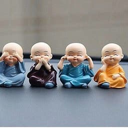Bộ 4 Chú Tiểu Tứ Không Hàng Chuẩn - Không Nghe, Không Nói, Không Nhìn, Tâm Không Động