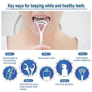 Dụng Cụ Cạo Lưỡi Vệ Sinh Răng Miệng (2 Cây)