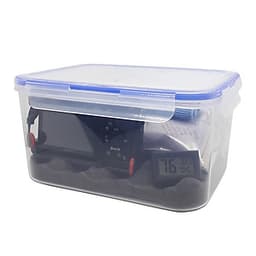 Combo hộp chống ẩm mini cao cấp, ẩm kế điện tử, 200gram hạt hút ẩm xanh, mút xốp, khăn lau lens cho máy ảnh, máy quay phim - dung tích 3,6 lít 