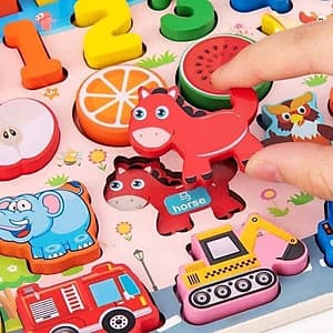 Bảng gỗ cho bé,Bộ Đồ Chơi Câu Cá Và Ghép Số Học Đếm 63 Chi Tiết Cho Bé giúp phát triển trí tuệ